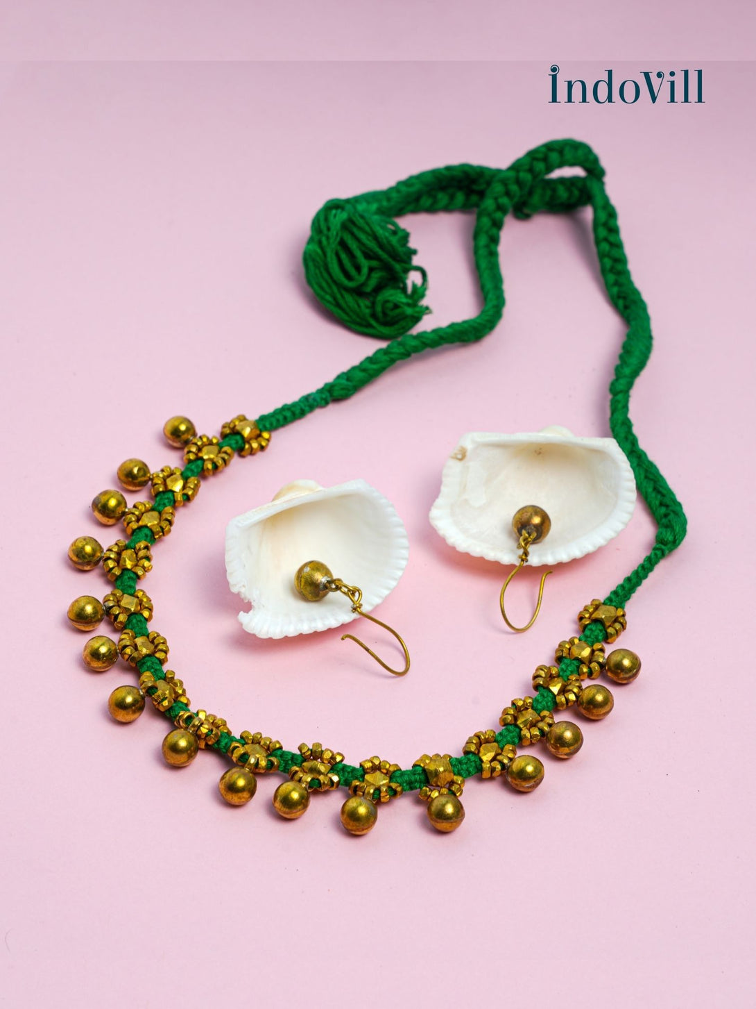 Dhokra Brass Beaded Bindu Necklace