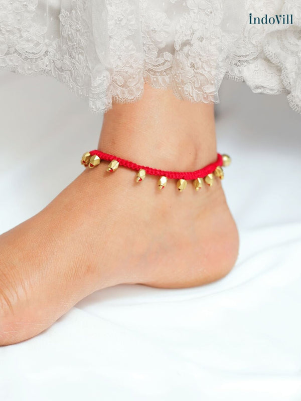 Baby sun shape Dhokra Anklet