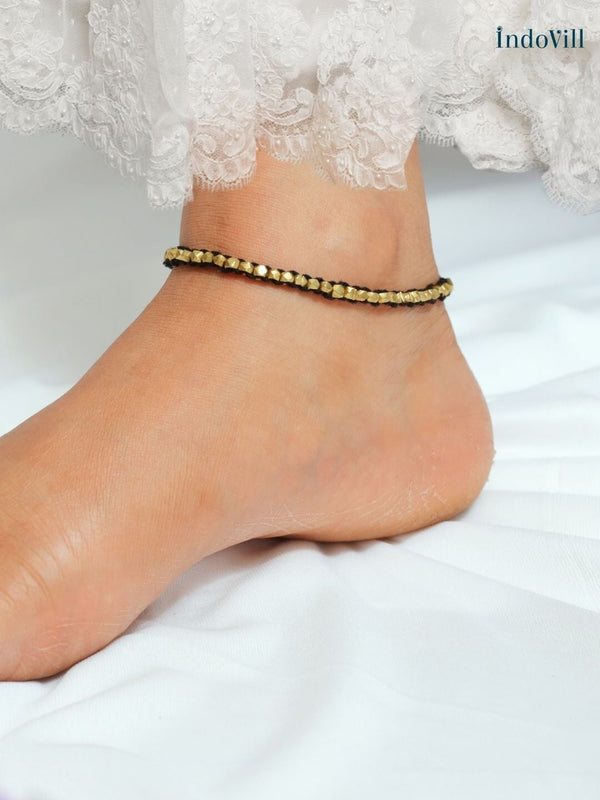 Small Beaded Dhokra Anklet | Lovely