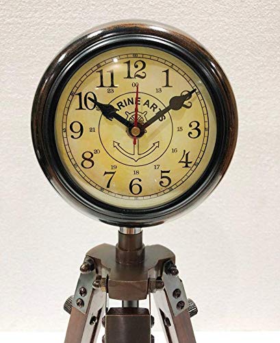 Antique Wooden Tripod Clock Nautical Home and Office Decor - IndoVill