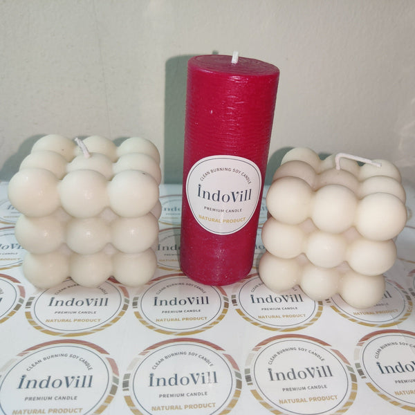 2 Soy Wax Bubble Candle, Smokeless burning, Eco-Freindly candles