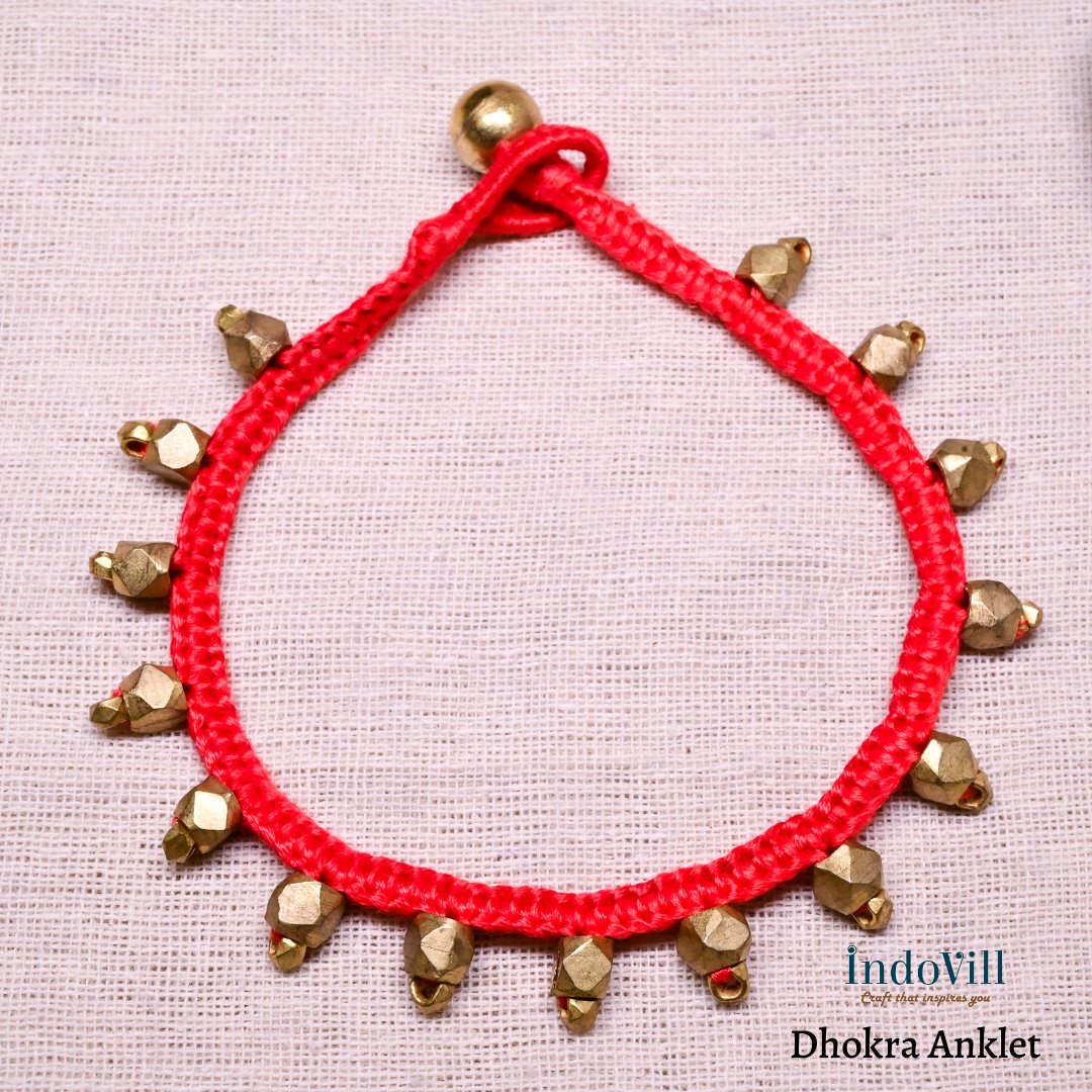 Baby sun shape Dhokra Anklet