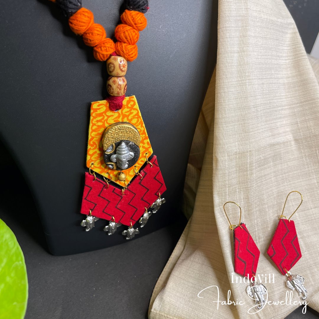 Ganesha Pendent Fabric Jewellery