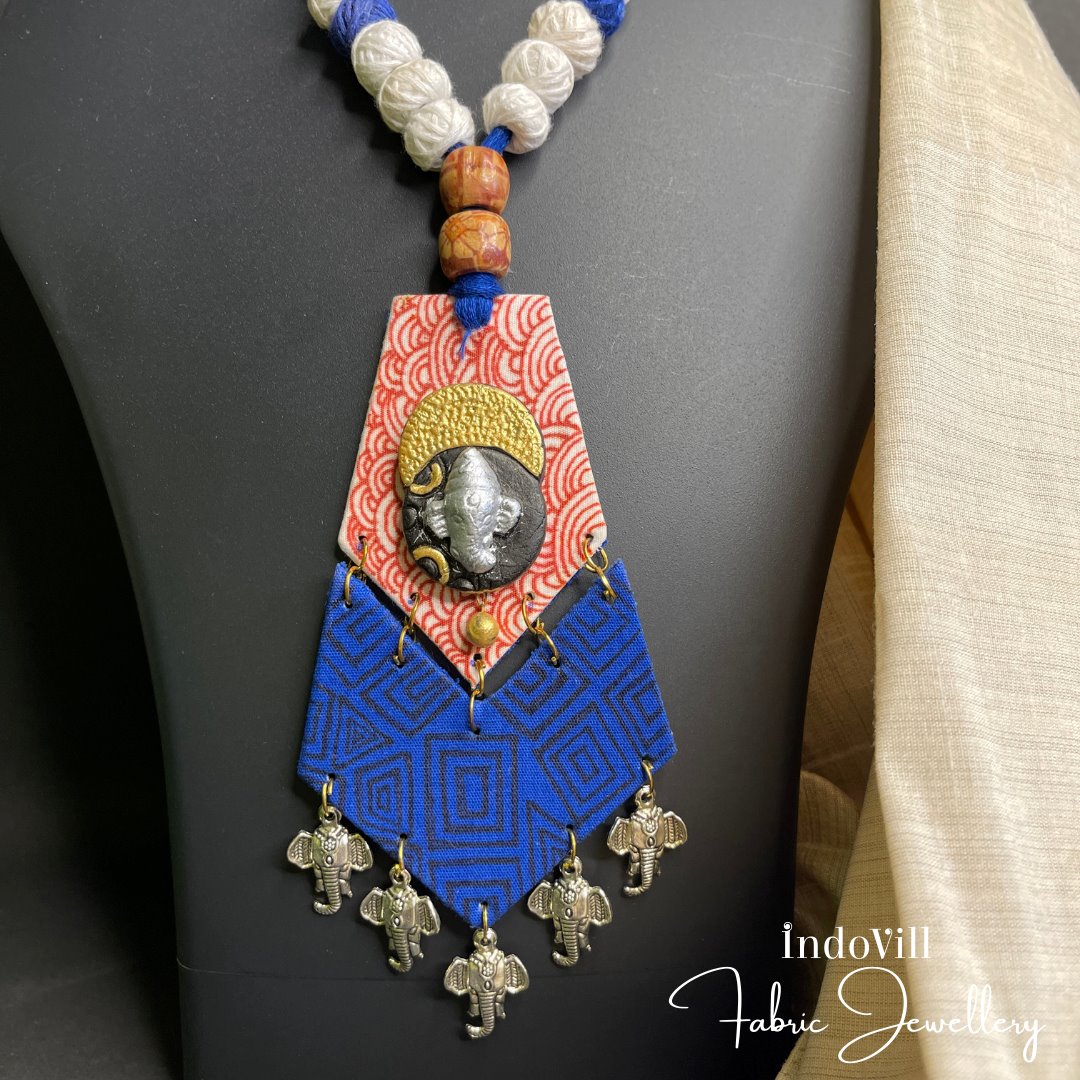 Ganesha Pendent Fabric Jewellery