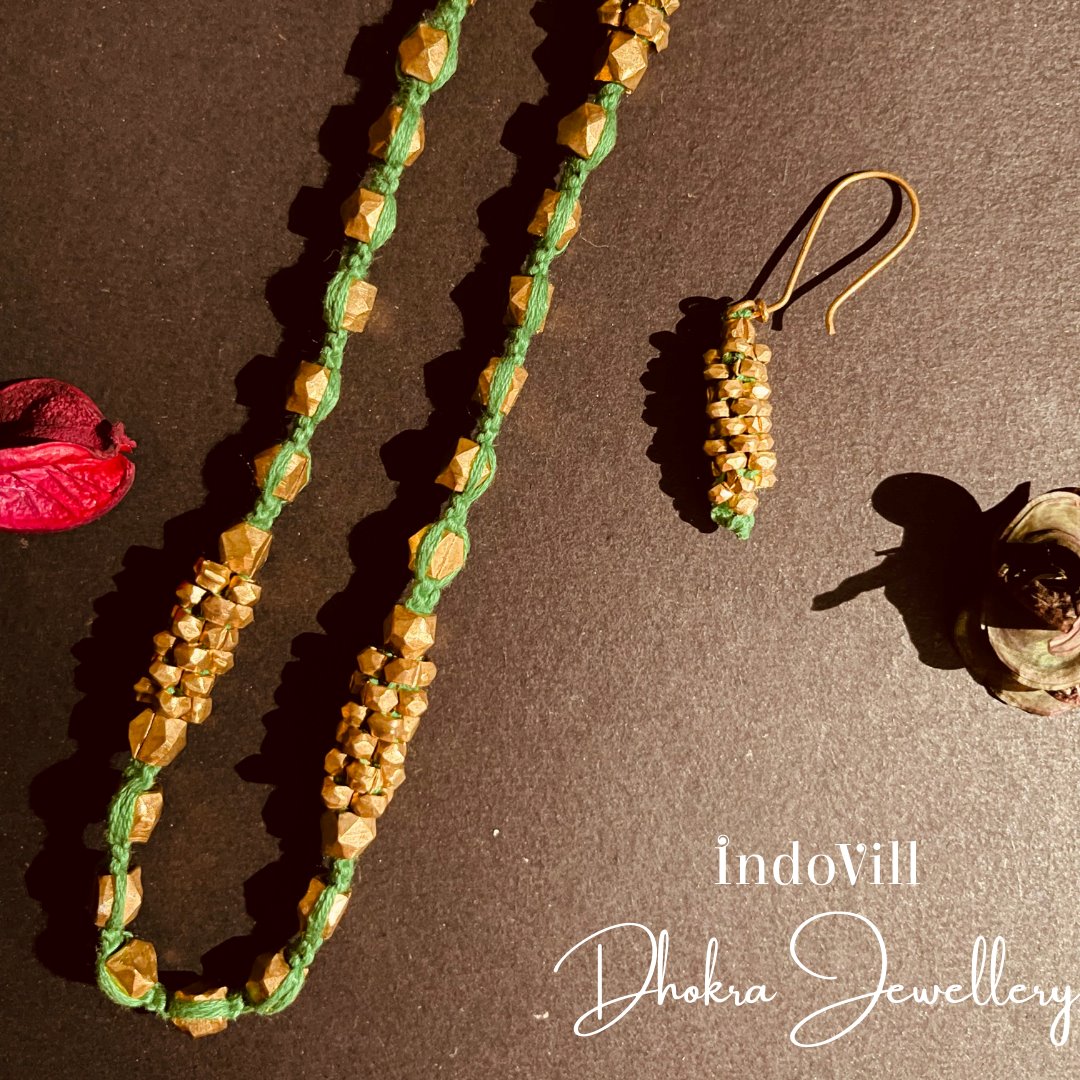 Handcrafted Short Beads Tribal Dhokra Necklace