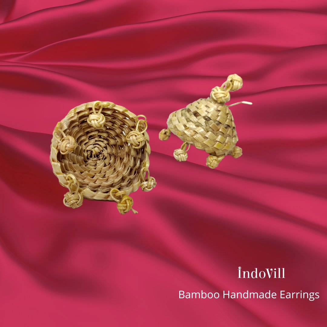 Handmade Bamboo Jhumka Earrings