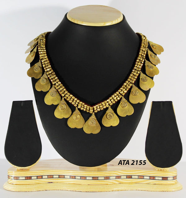 Pure Handmade Dhokra Jewellery | Tribal Jewellery Heart Shape Design - IndoVill