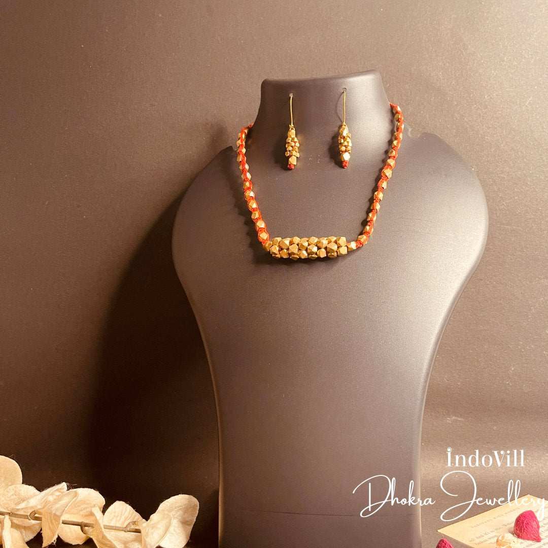 Dhokra hand crafted shagun necklace