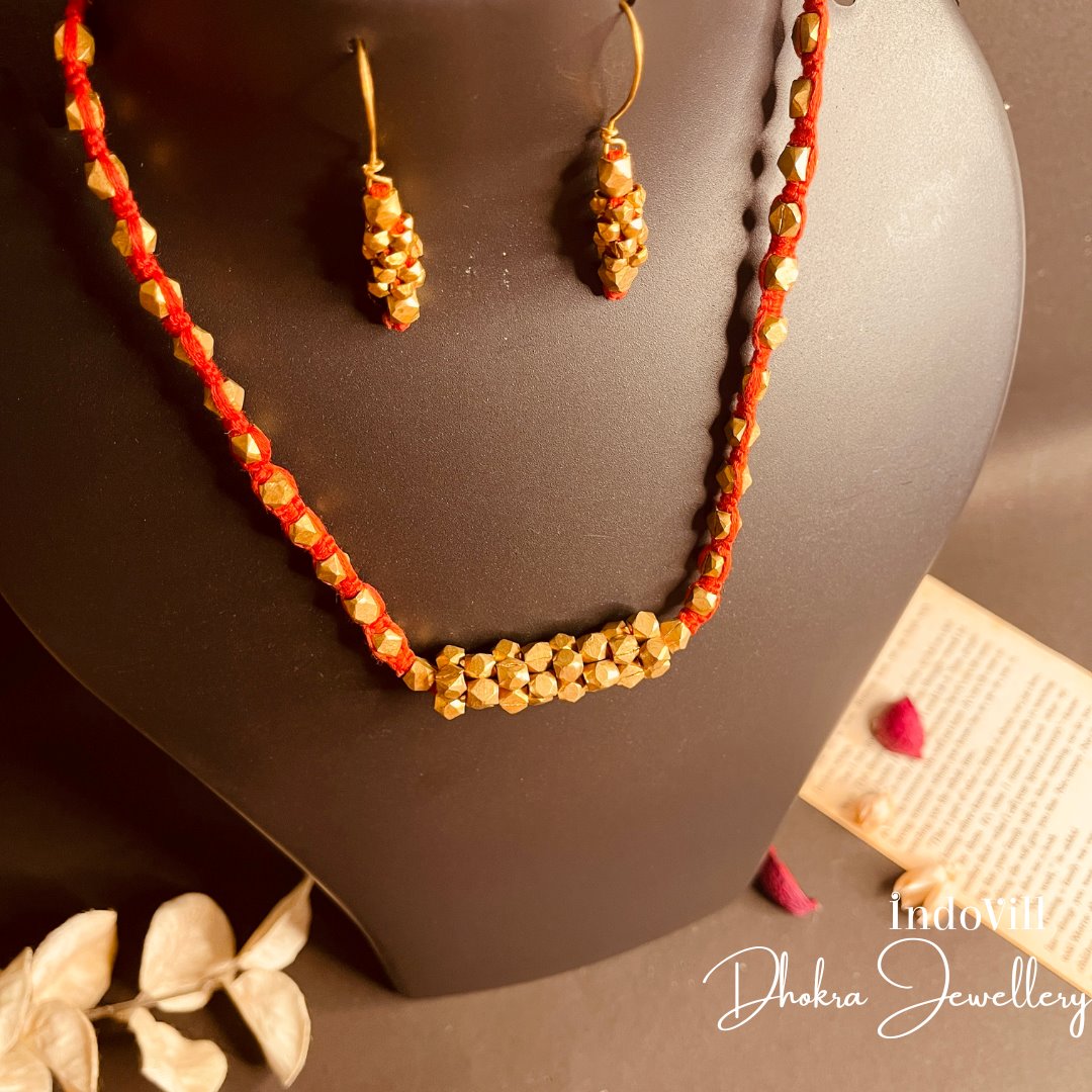 Dhokra hand crafted shagun necklace 